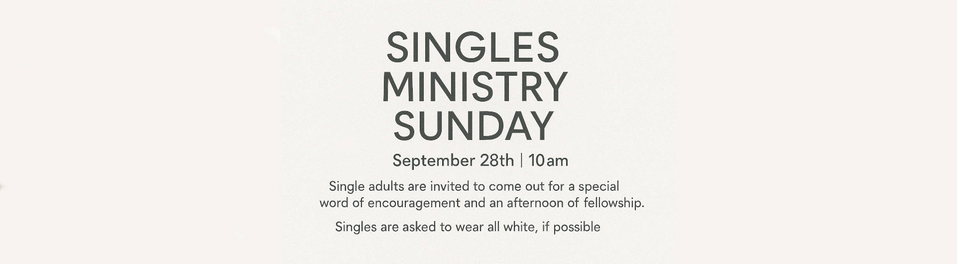 Singles Ministry Sunday